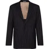 Brunello Cucinelli Wide Chalk Stripe Blazer In Black