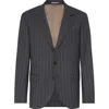 Brunello Cucinelli Chalk-stripe Wool Blazer In Grey
