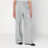 Brunello Cucinelli Wide Grey Trousers In Wool And Cashmere