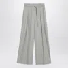 Brunello Cucinelli Wide Grey Trousers In Wool And Cashmere In Gray