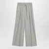 Brunello Cucinelli Wide Grey Trousers In Wool And Cashmere In Gray