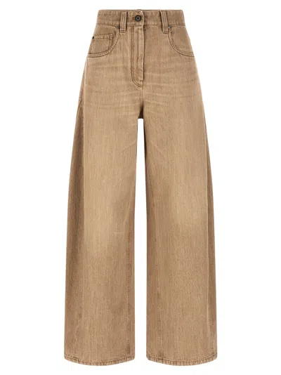 Brunello Cucinelli 'wide' Jeans In Multi