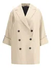 Brunello Cucinelli Wide-lapels Jewel-embellished Jacket In Brown