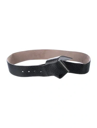 Pre-owned Brunello Cucinelli Wide Leather Waist Belt In Black