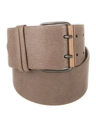 Pre-owned Brunello Cucinelli Wide Leather Waist Belt In Brown
