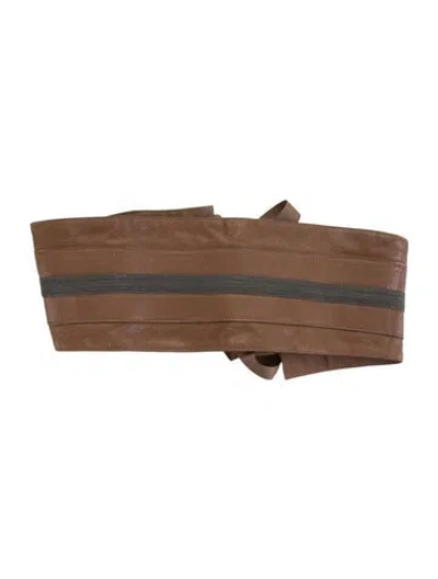 Pre-owned Brunello Cucinelli Wide Leather Waist Belt In Multi