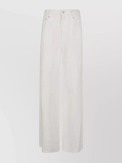 BRUNELLO CUCINELLI WIDE LEG BELT LOOP BACK POCKET TROUSERS