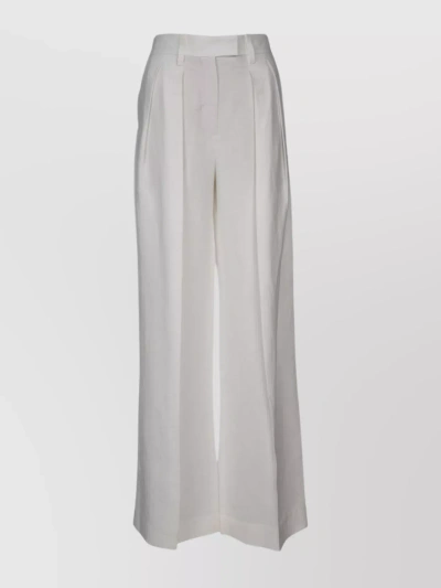Brunello Cucinelli Wide-leg Tailored Trousers In White