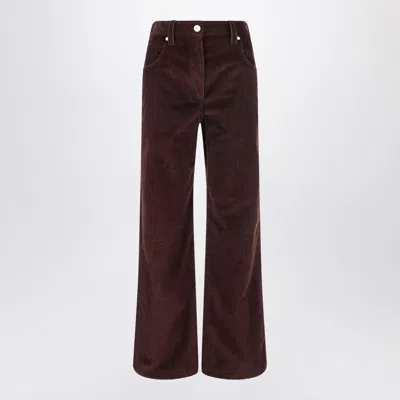 BRUNELLO CUCINELLI BRUNELLO CUCINELLI  WIDE-LEG BORDEAUX VELVET TROUSERS