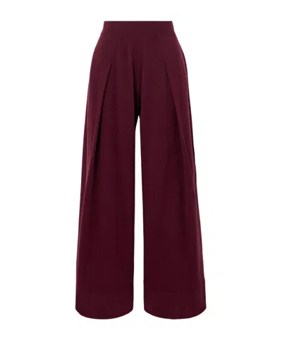 Brunello Cucinelli Wide-leg Casual Pants In Burgundy