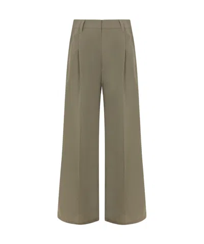 Brunello Cucinelli Wide-leg Casual Pants In Green