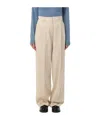 Brunello Cucinelli Wide-leg Casual Pants In Nude