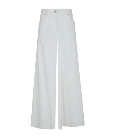 Brunello Cucinelli Wide-leg Casual Pants In White