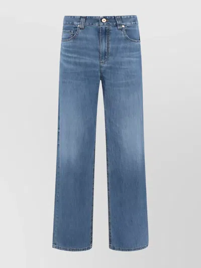 Brunello Cucinelli High-rise Straight Jeans In Blue