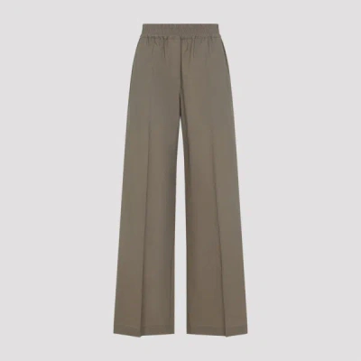 Brunello Cucinelli Wide Leg Cotton Pants For Women In Brown