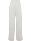 Brunello Cucinelli Stretch Cotton Straight Pants In White