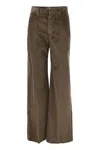 Brunello Cucinelli Women Fluid Corduroy Sartorial Track Trousers With Jewellery In Brown