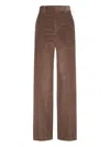 Brunello Cucinelli Women Fluid Corduroy Sartorial Track Trousers With Jewellery In Brown