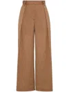Brunello Cucinelli Cropped-hose Mit Weitem Bein In Braun