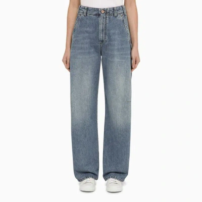 Brunello Cucinelli Wide-leg Denim Jeans Women In Blue