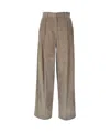 Brunello Cucinelli Striped Mid-rise Tailored Trousers In Gray