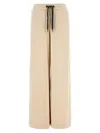 Brunello Cucinelli Wide-leg Fleece Trousers With Adjustable Drawstring In Neutral