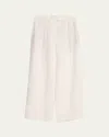 Brunello Cucinelli Wide-leg Fluid Linen Twill Tailored Pants In White