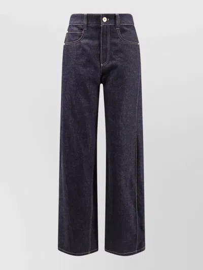 Brunello Cucinelli Wide Leg Jean Stitching Detail Five Pockets In Blue