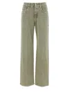 Brunello Cucinelli Wide Leg Denim Trousers In Green
