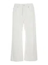 Brunello Cucinelli White Jeans With Wide Leg And Monil Detail On The Rear In Denim Woman