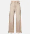 Brunello Cucinelli High-rise Wide-leg Jeans In Neutral