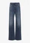 Brunello Cucinelli Wide-leg High-waist Jeans In Soft Denim Blend In Blue