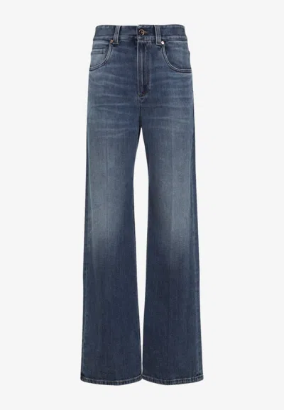 Brunello Cucinelli Wide-leg Jeans In Blue