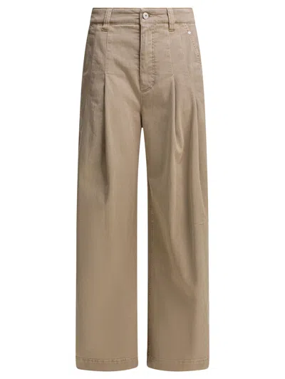Brunello Cucinelli Wide Leg Jeans Belt Loops Pleated Front In Nude