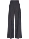Brunello Cucinelli Cotton Wide Leg Denim Effect Pants In Blue In Blue