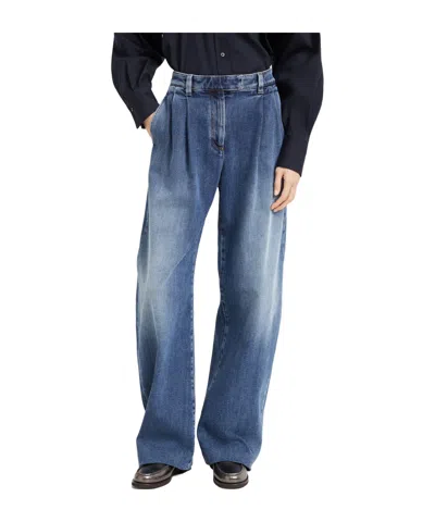 Brunello Cucinelli Wide-leg Jeans In Blue