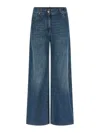 Brunello Cucinelli Women Blue Jeans With Five-pocket Design And Patch Logo On The Back In Denim Woma In Blue
