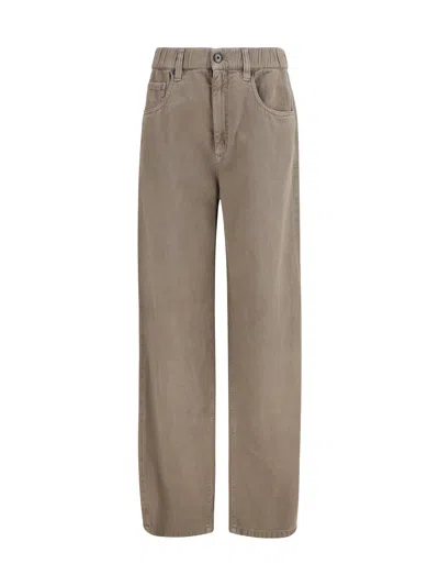 Brunello Cucinelli Beige Cotton Jeans Denim In Brown