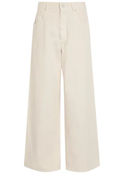 Brunello Cucinelli Wide-leg Jeans In Neutral