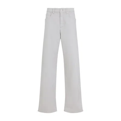 Brunello Cucinelli Wide Leg Jeans With Relaxed Fit In White