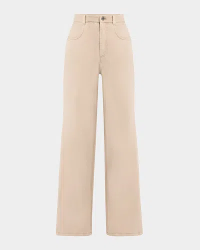 Brunello Cucinelli Wide-leg Jeans With Side Pleat In Neutral