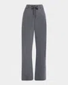 Brunello Cucinelli Wide-leg Knit Trousers In Gray