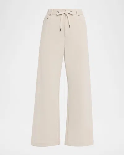 Brunello Cucinelli Wide-leg Knit Trousers In Neutral