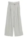 Brunello Cucinelli Wide-leg Light Grey Trousers In Gray