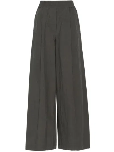 Brunello Cucinelli Wide Leg Trousers In Black  