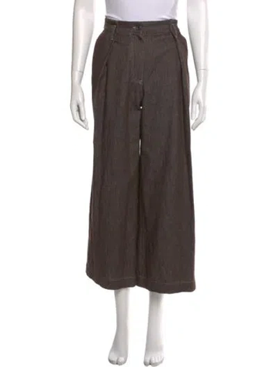 Pre-owned Brunello Cucinelli Wide Leg Pants In Brown