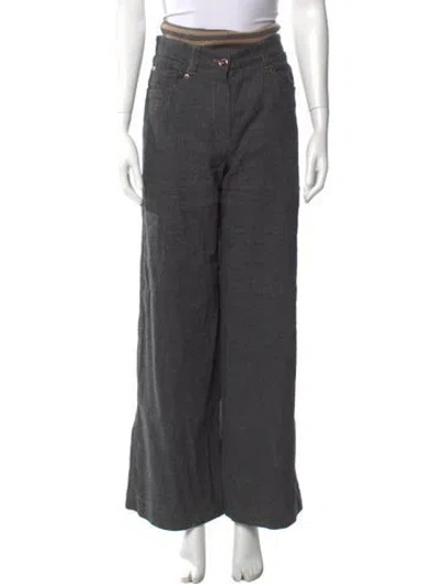 Pre-owned Brunello Cucinelli Wide Leg Pants In Gray