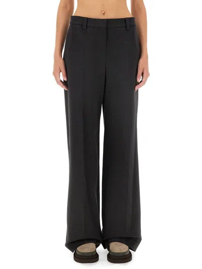 Brunello Cucinelli Wide Leg Pants In Grey