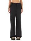 Brunello Cucinelli Poplin Wide Trousers In Grey