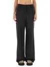 Brunello Cucinelli Poplin Wide Trousers In Grey